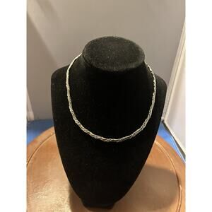 Necklace Collar‎ Modernist Mid-Century Choker Silver Minimalist